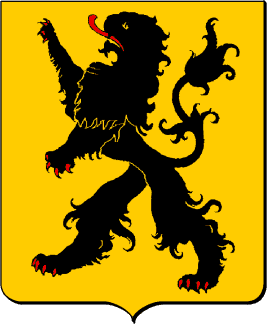 D'or au lion de sable armé et lampassé de gueules